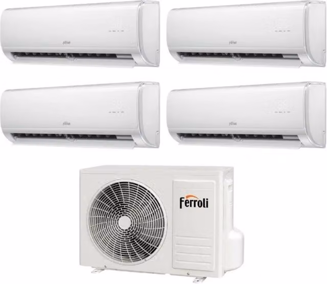 Condizionatore Quadri Split Ferroli Giada M 9+9+9+12 con Wi-Fi Integrato, Classe Energetica A++, Colore Bianco