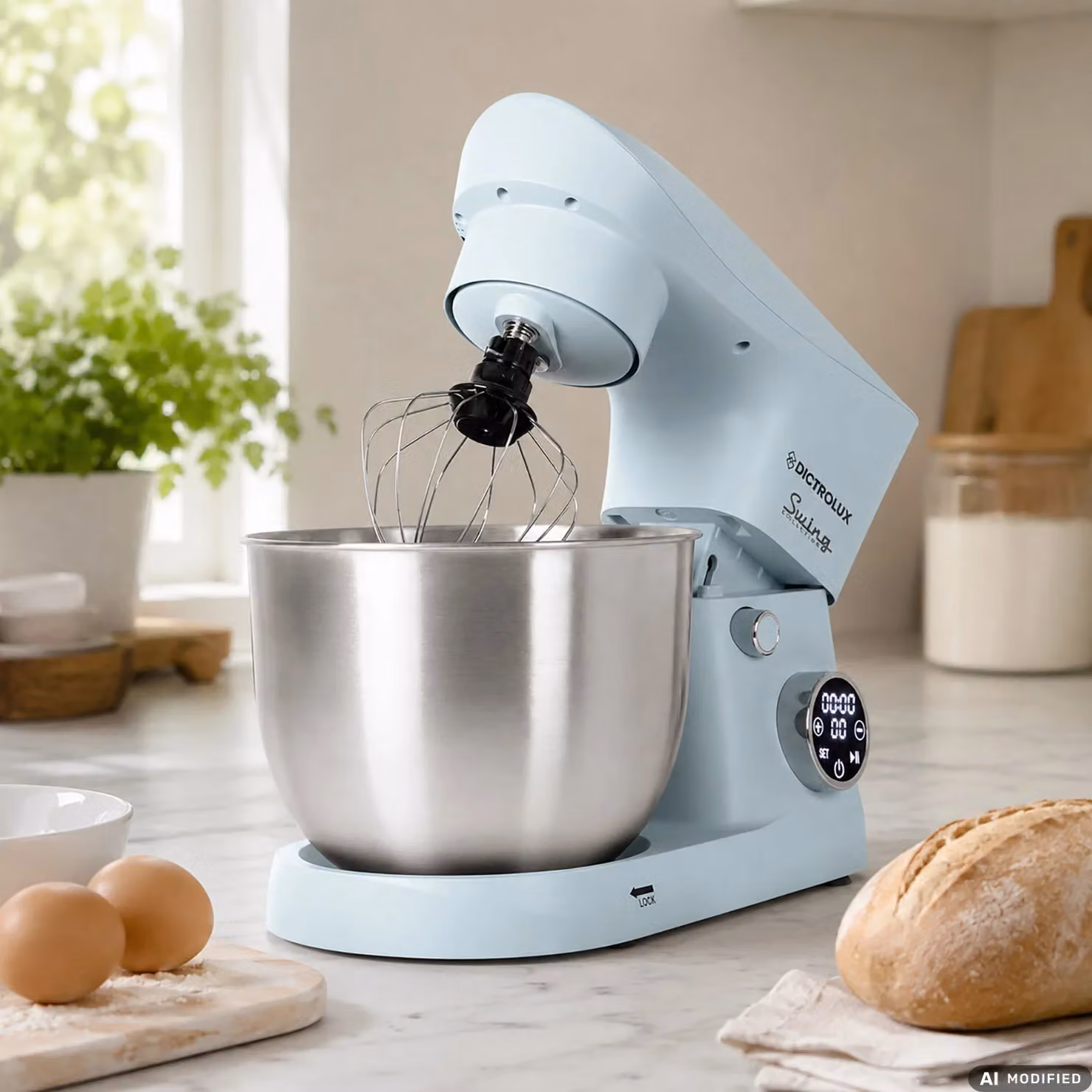 Impastatrice Planetaria Dictrolux Swing SM-2545L Celeste con Display Digitale, Capacità 5 Litri e 1500 Watt – 2
