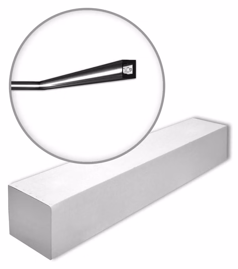 NMC IL12 BLACK-box WALLSTYL Noel Marquet 1 cartone con 30 strisce decorative Cornice per soffitto Illuminazione indiretta stile moderno colore nero | 60 m