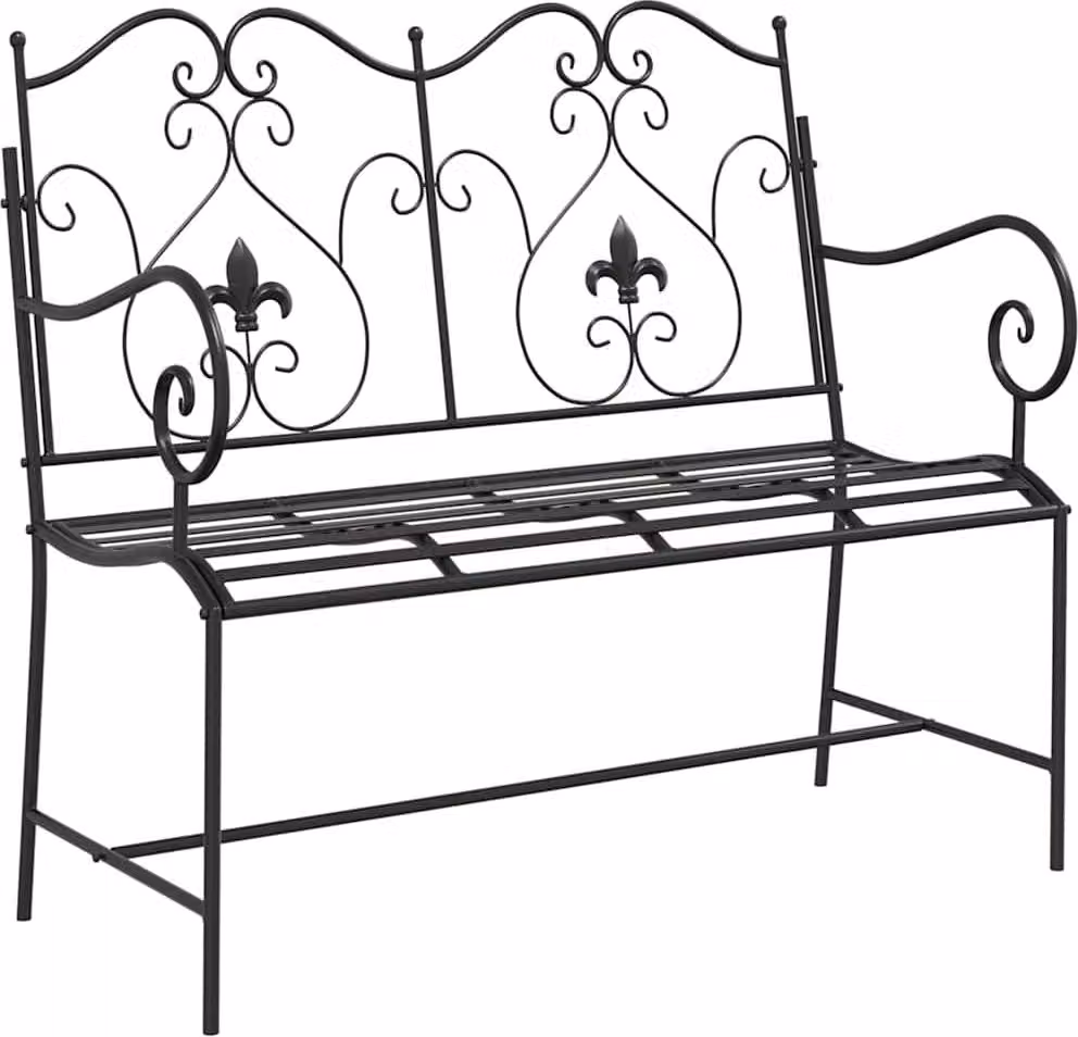 Panchina da giardino Nero 104 x 54 x 93 cm Acciaio