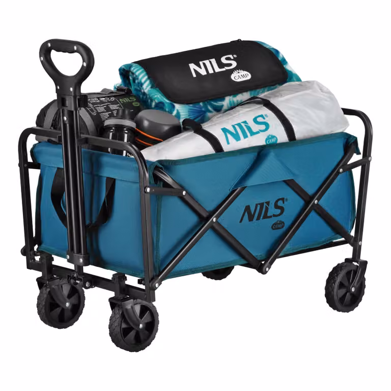 Carrello da campeggio NILS CAMP NC4306 pieghevole, turchese, 70 L, fino a 60 kg