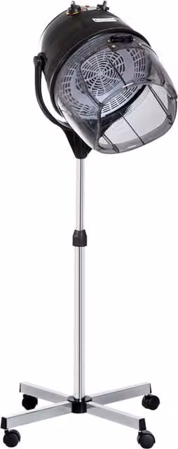 Casco Asciugacapelli HOMCOM da 1180W con Altezza Regolabile, Timer 60 Minuti e Ruote Girevoli, Nero, L/P/H: 65 x 65 x 115-165 cm