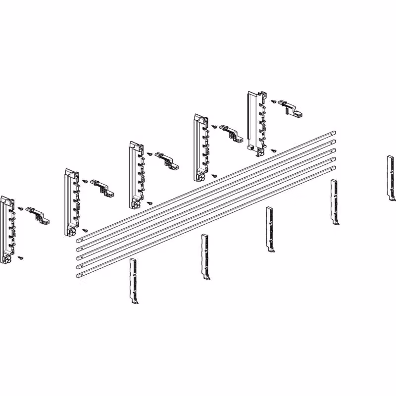 Modulo barra collettrice ABN, versione profonda, 4 moduli in larghezza/2 in profondità, 40 mm, con rame 12x5 mm, 5 poli, EBM 70 mm, MTSC42515