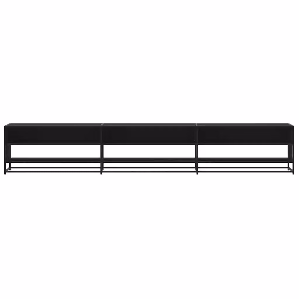 Mobile porta TV industriale HELLOSHOP26 con vani contenitori per soggiorno in legno composito e metallo nero L: 270 cm, P: 40 cm, H: 46 cm – 2