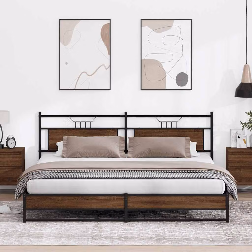 vidaXL Giroletto in Metallo e MDF Marrone Rovere L/P/H: 200 x 160 x 207 cm