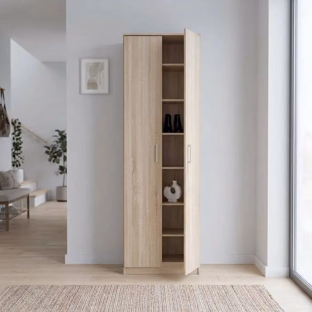 Armadio scarpiera con 7 scaffali in Legno Composito cm 33x45x192 - BONIFACE