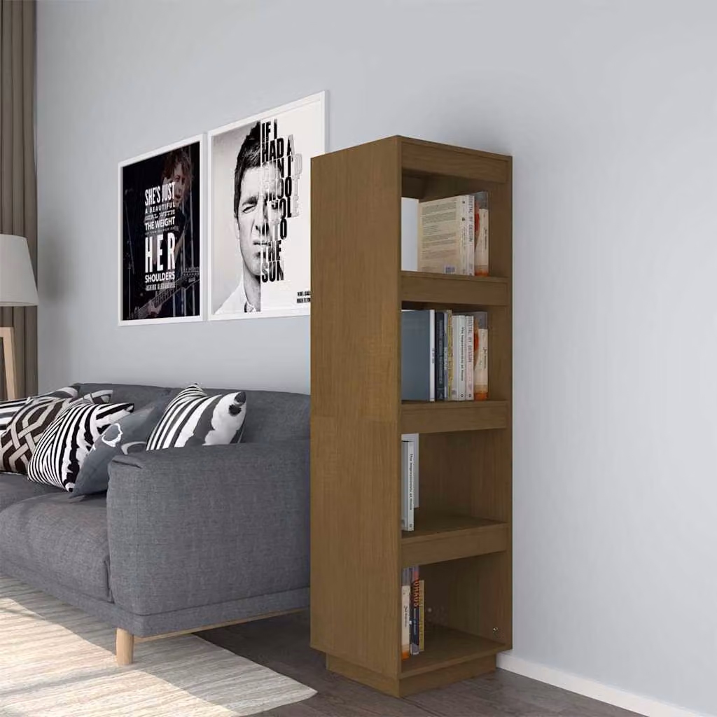 Libreria/Divisorio vidaXL in Legno Massello di Pino, Colore Ambra, L 40 cm x P 35 cm x H 135 cm