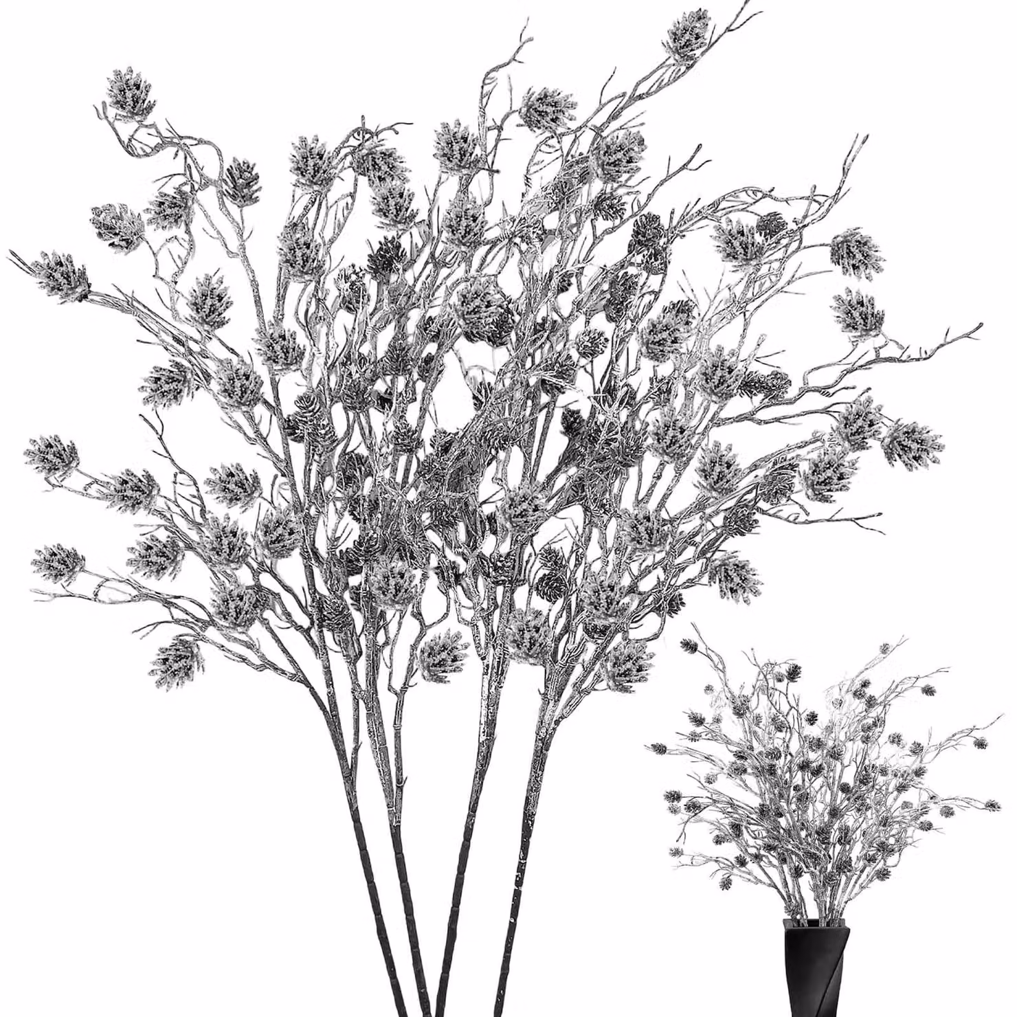 Solidchoice - Set di 4 pigne artificiali per decorazioni