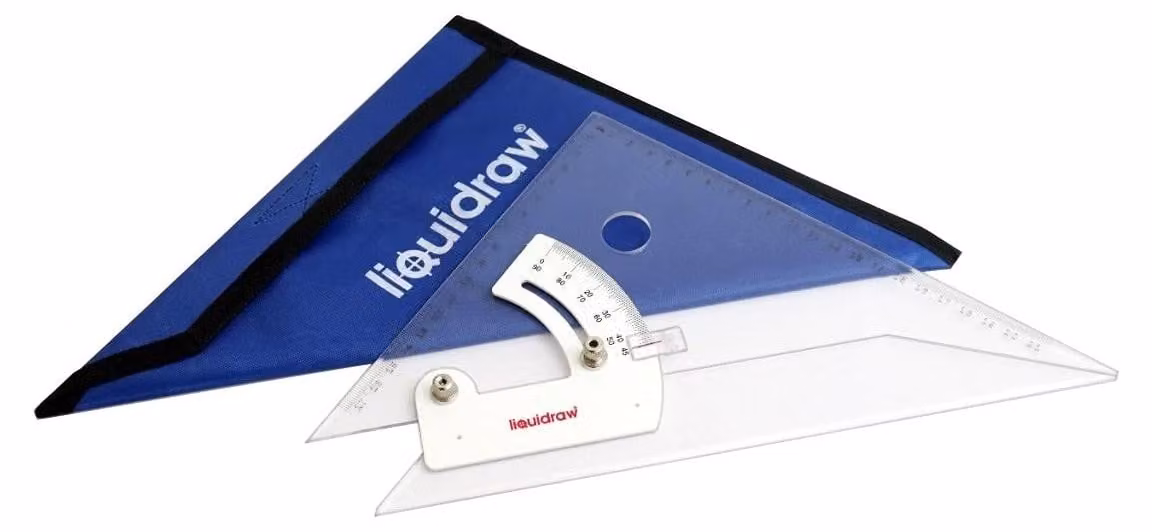 Solidchoice - Righello angolare regolabile con acrilico trasparente e sacchetto portaoggetti