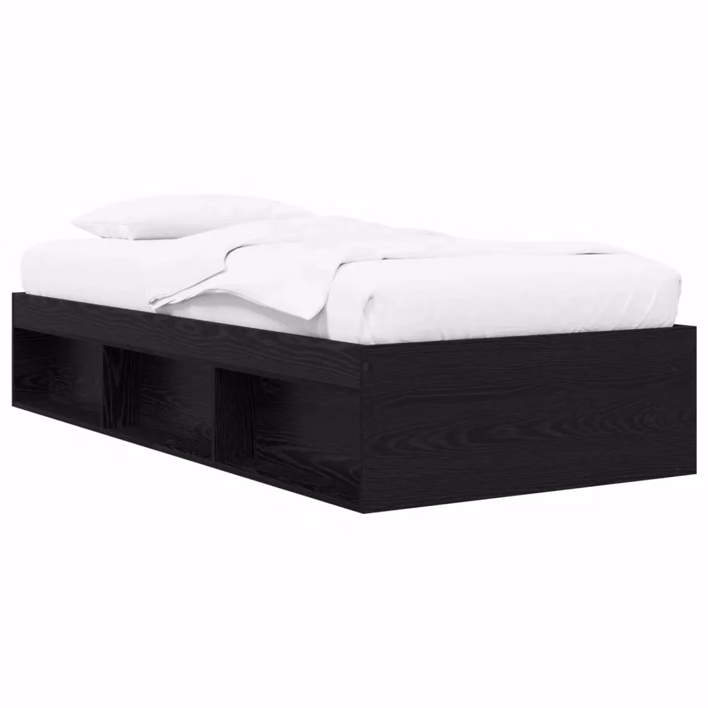 Telaio letto con contenitore vidaXL in legno nero L 80 x P 200 cm – 2