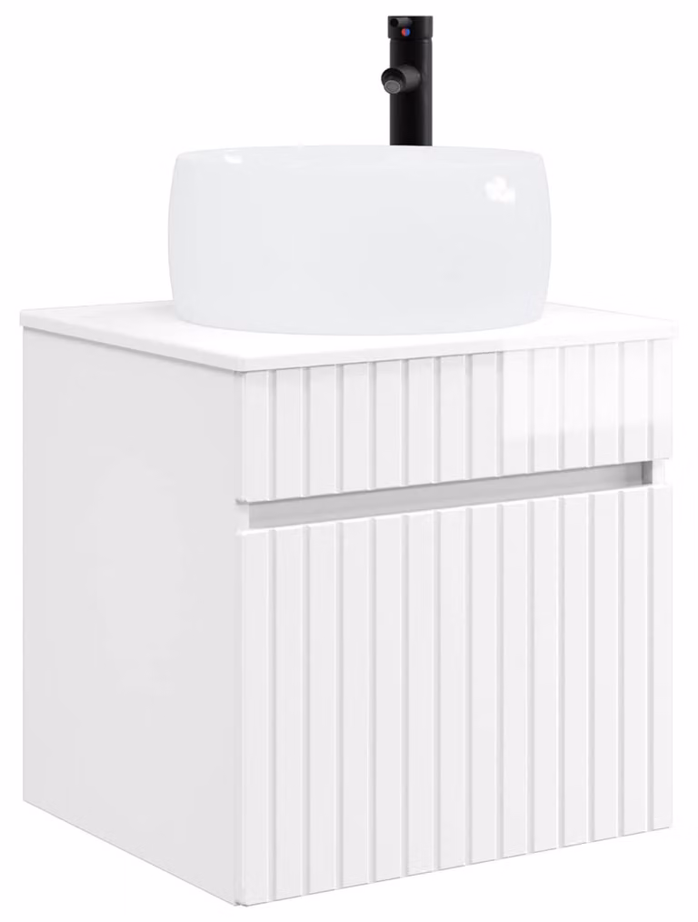 Mobile lavabo da parete Bianco Lucido 49 x 44,5 x 66 cm