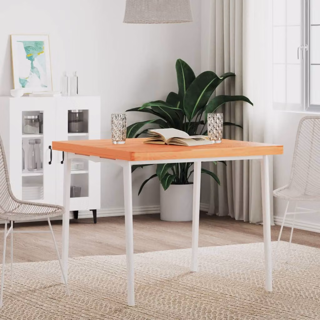 vidaXL Piano per Tavolo Quadrato in Legno di Faggio Marrone L: 80 cm, P: 80 cm, H: 4 cm