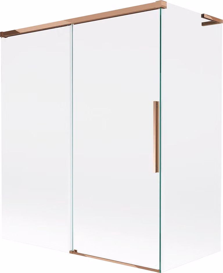 Mexen Rox L paratia doccia 2 ante scorrevoli 140 + 70 x 150 cm, trasparente, oro rosa - 8C9L-140-070-60-00