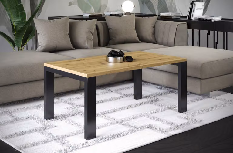 Endo-Möbel tavolino Garold 120x80x55 cm tavolino da salotto tavolino (rovere Artisan)