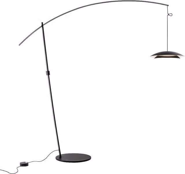 LedsC4 Noway Piantana LED in metallo nera con altezza regolabile