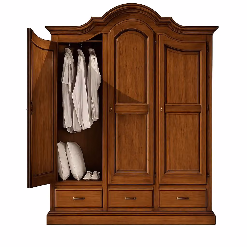 Armadio classico a 3 ante in legno Mobili 2G colore marrone L: 185 cm, P: 62 cm, H: 220 cm – 3