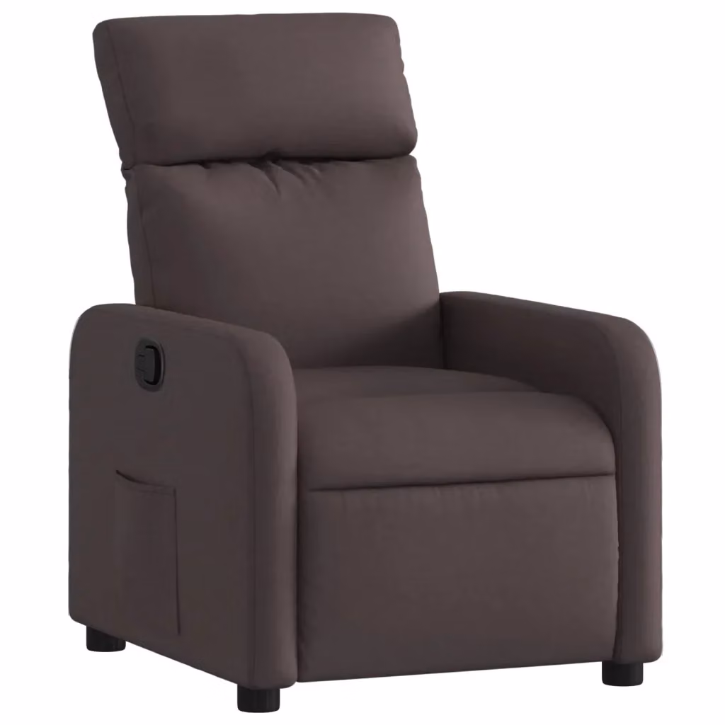 Poltrona Reclinabile Relax vidaXL in Tessuto Marrone con Braccioli e Leva Manuale L/P/H: 89,5 x 66,0 x 95,5 cm – 2