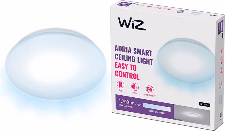 Plafoniera LED Dimmerabile Smart WiFi+Bluetooth 17W WiZ Adria 4000K Bianco neutro