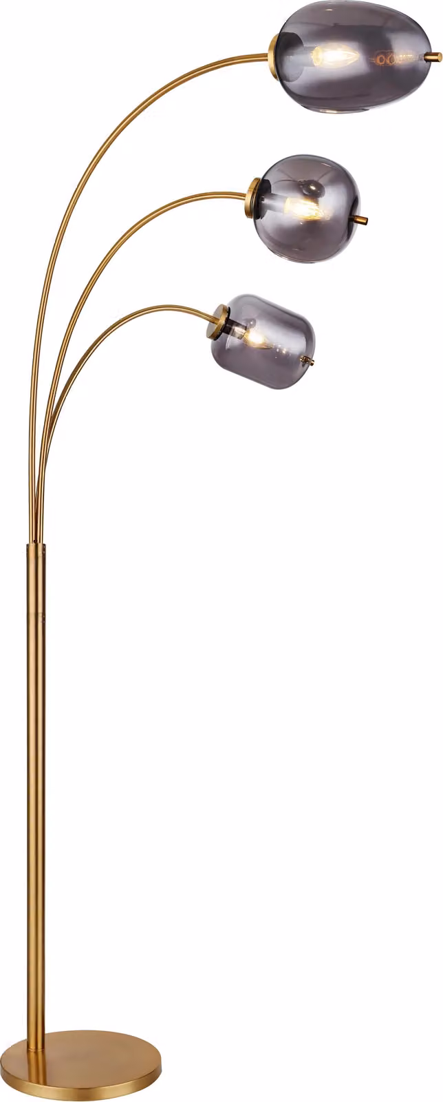 Globo Lighting Lampada da terra in metallo color ottone opaco, 3x E14