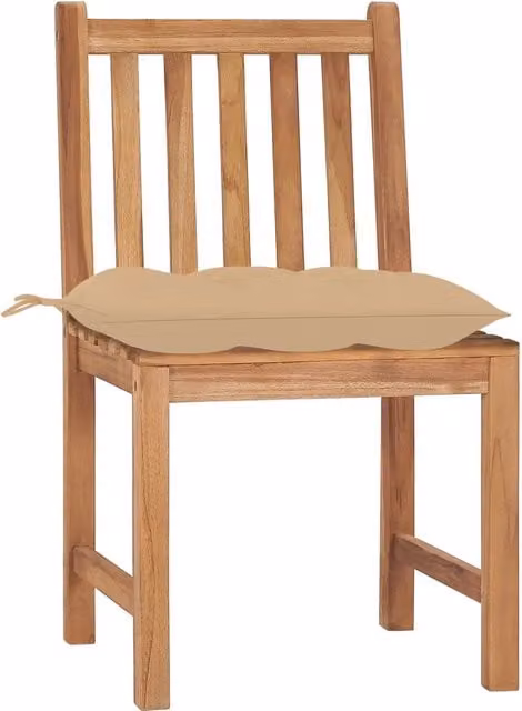 Sedie da Giardino 2 pz | Sedie da Esterno con Cuscini in Legno Massello di Teak