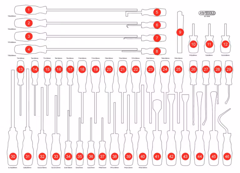 KS TOOLS Inserto in schiuma vuoto per 821.0046 - 821.0046-97