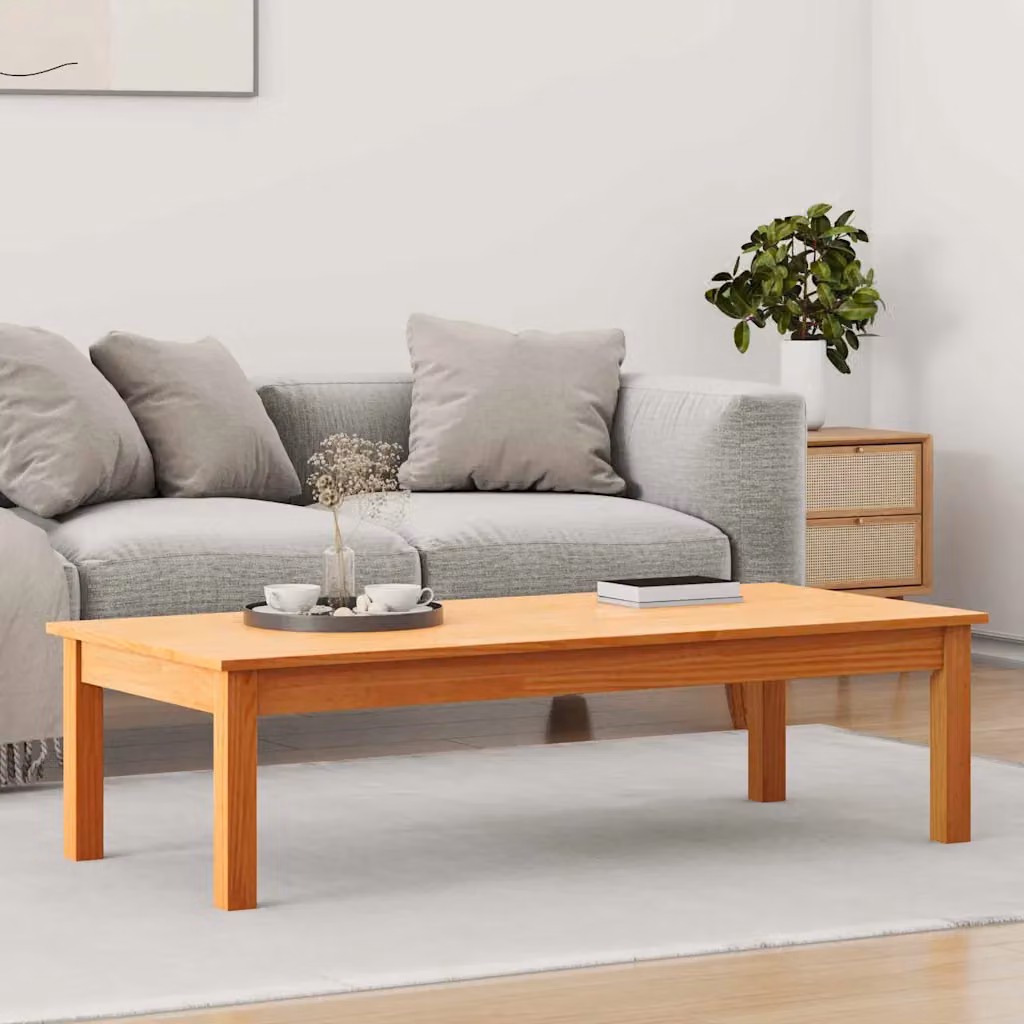 Tavolino da salotto vidaXL Max in pino massello marrone L: 110 cm, P: 50 cm, H: 30 cm