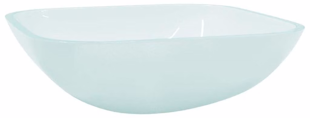 Lavabo da appoggio in vetro per bagno, 42x42 cm