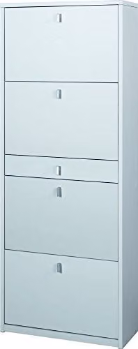 Scarpiera 4 ribalte + cassetto centrale 20 paia bianco fiammato salvaspazi casa