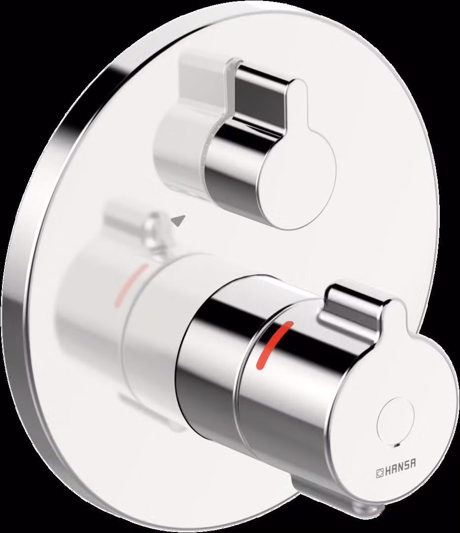 HANSA HANSAclinca Safety + set de finition pour baignoire et douche, 2 consommateurs, encastré, chrome, 88629085, 88629085