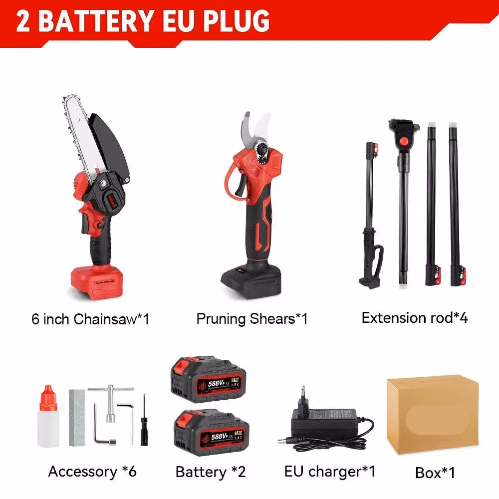 Attrezzo multifunzione 3-in-1: potatore a batteria, motosega a batteria, sega telescopica, senza fili, 3500W