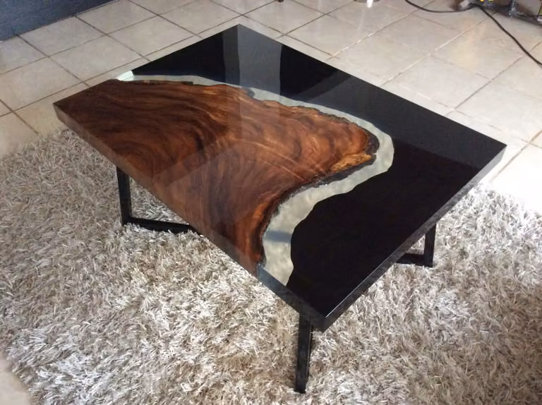 Couchtisch River Table Epoxidharz Massiv Tische 70x40 Flusstisch Echtes Holz
