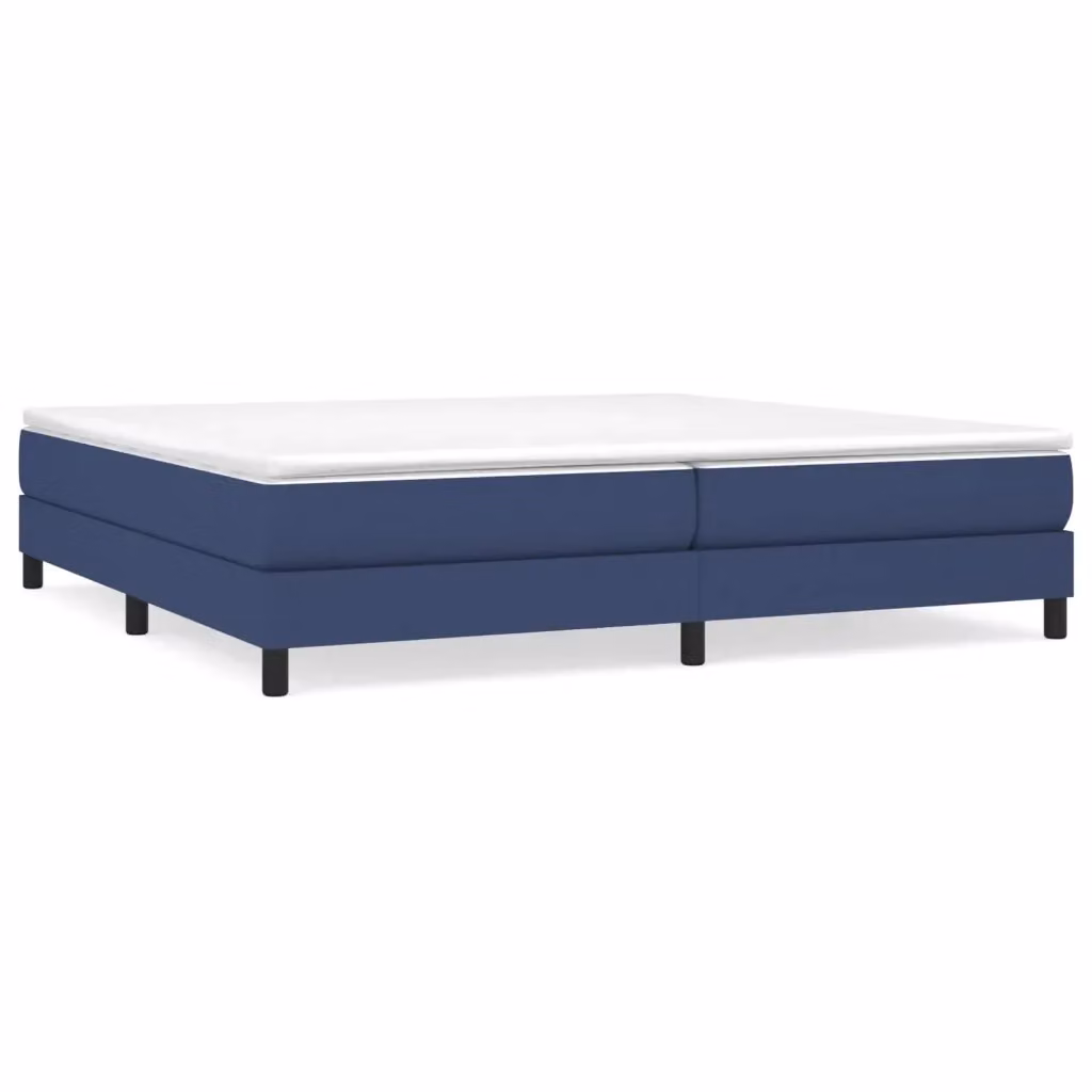 Letto Ibrido vidaXL con Giroletto a Molle e Materasso in Tessuto Blu e Bianco L/P/H: 200 x 200 x 25 cm – 2