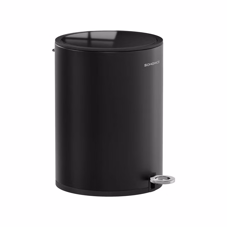 Pattumiera da Bagno con Coperchio di Chiusura Morbida Secchio Interno Rimovibile, Nero Inchiostro / 6L