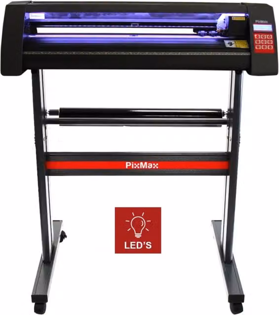 PixMax Taglierina LED in Vinile da 72 cm, Tracciatore per Adesivi e Personalizzazione di Magliette, Colore Nero, in Alluminio