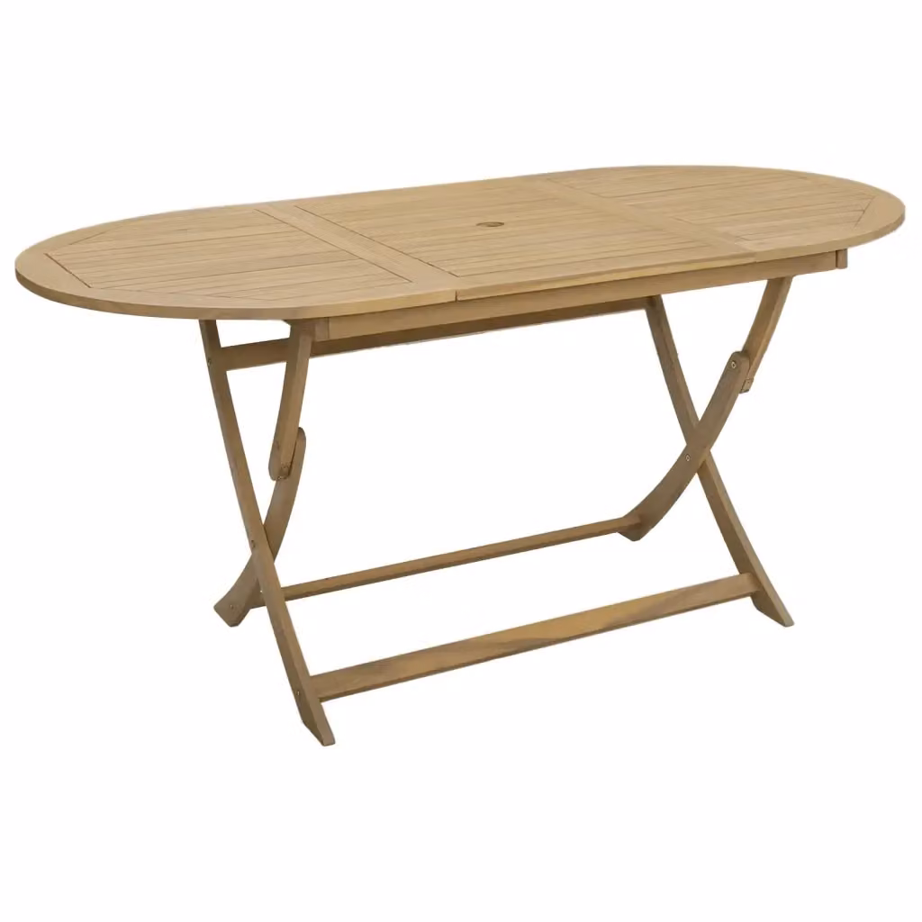 Tavolo da giardino pieghevole vidaXL in legno di acacia marrone L: 160 cm, P: 85 cm, H: 75 cm – 2