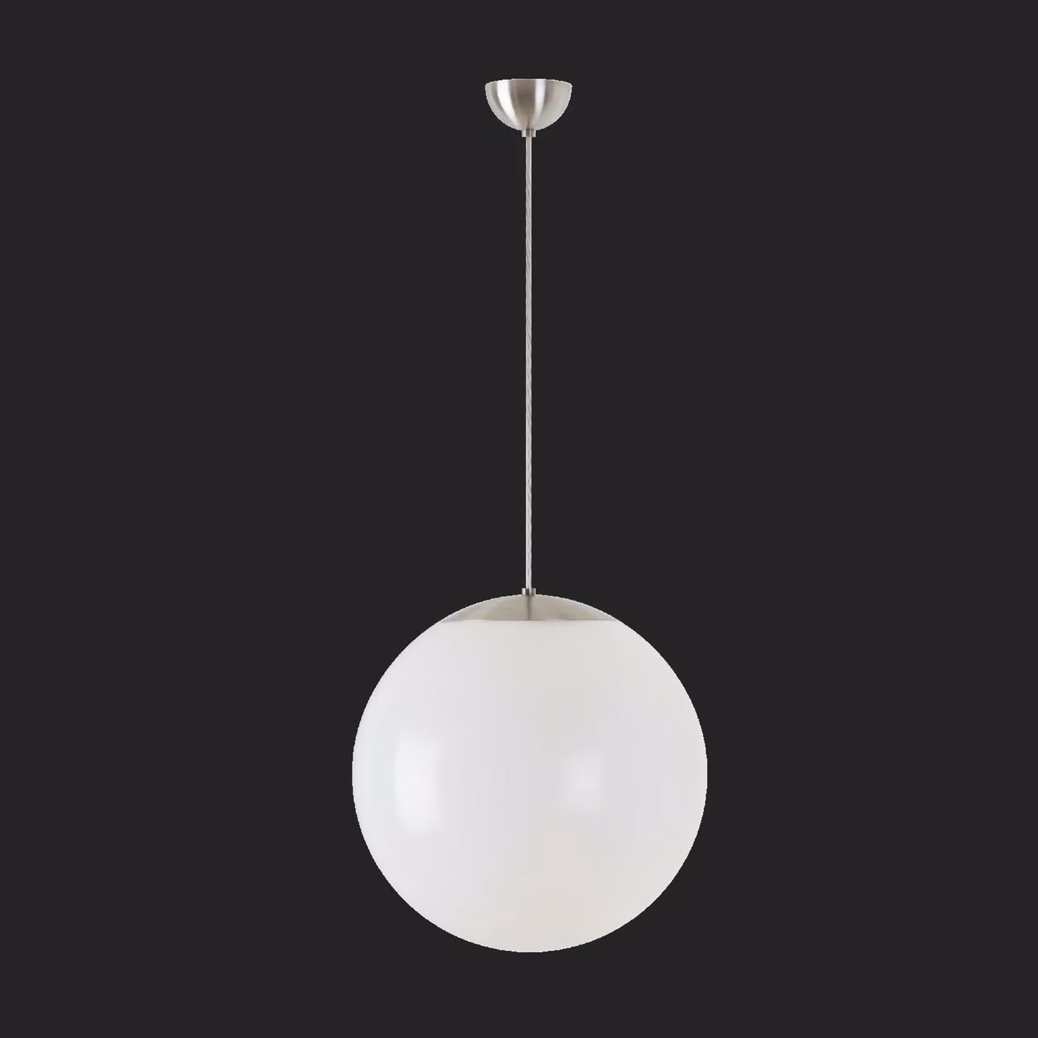 OSMONT ISI68894 ISIS S3 apparecchio a sospensione in plastica acciaio inox spazzolato / bianco IP40 4000 K 27W LED combinazione di emergenza 1 h