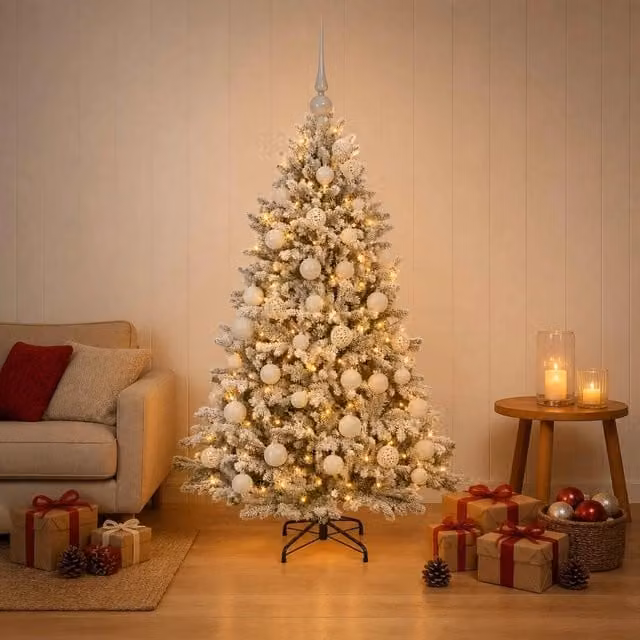 Albero di Natale Artificiale con Palline 150 cm 150 LED 3466068