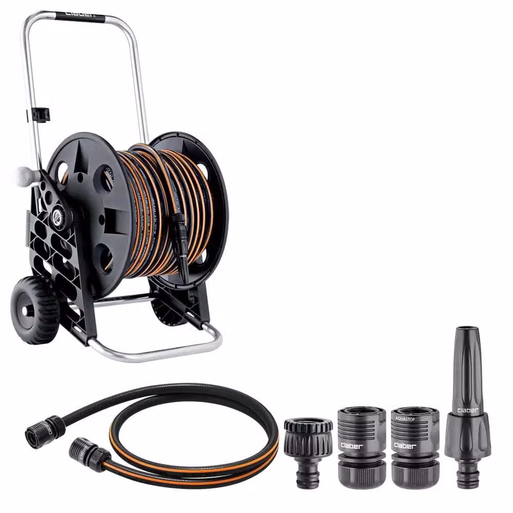 Kit Avvolgitubo Pronto 30 Claber Nero con Carrello 1/2" – 2