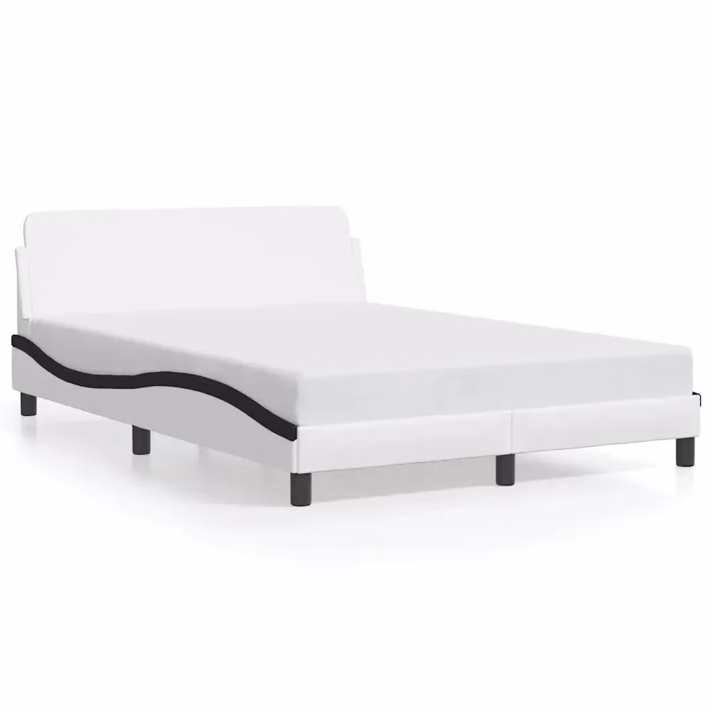 Letto con giroletto Dover vidaXL in similpelle nero e bianco L/P/H: 218 x 120 x 74,5 cm – 2