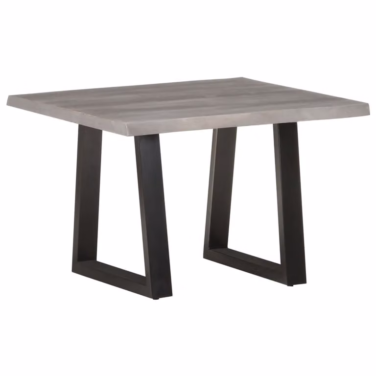 The Living Store Tavolino con bordi ad albero 60x60x40 cm in legno massiccio di acacia