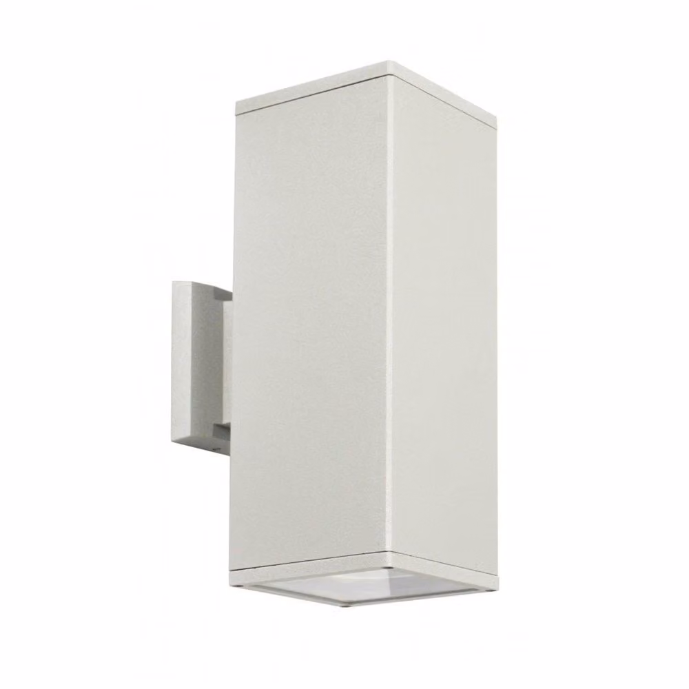 Lampada da parete esterna, dimensioni 30x12 cm, 2 attacchi E27, colore argento, grado di protezione IP54, modello SU-MA 8001 AL