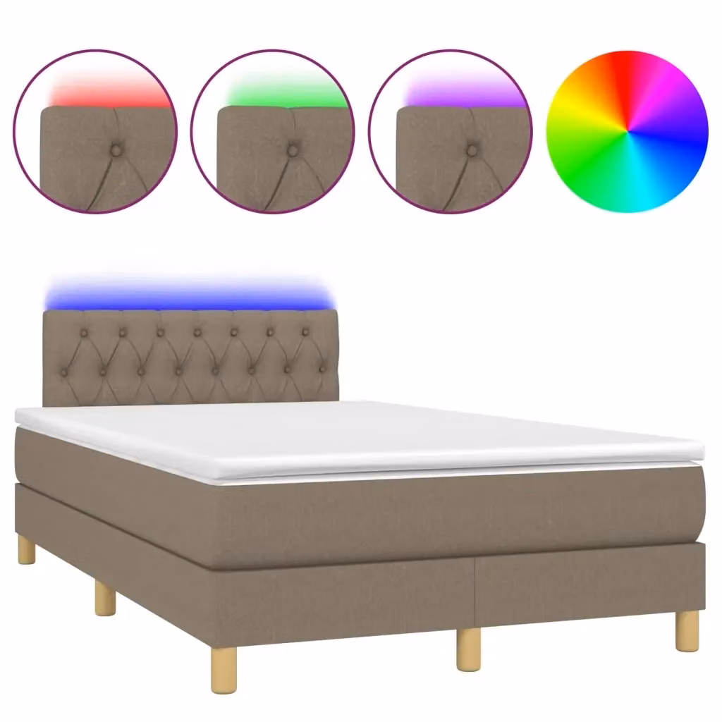 Letto Ibrido con Materasso vidaXL in Tessuto con Illuminazione LED e Porte USB, L/P/H: 120 x 200 cm – 2