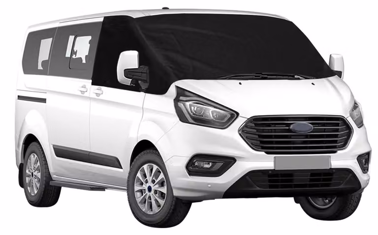 Copertura parabrezza per Ford Transit Custom dal 2012 al 2022, in tessuto Oxford 600D, colore nero
