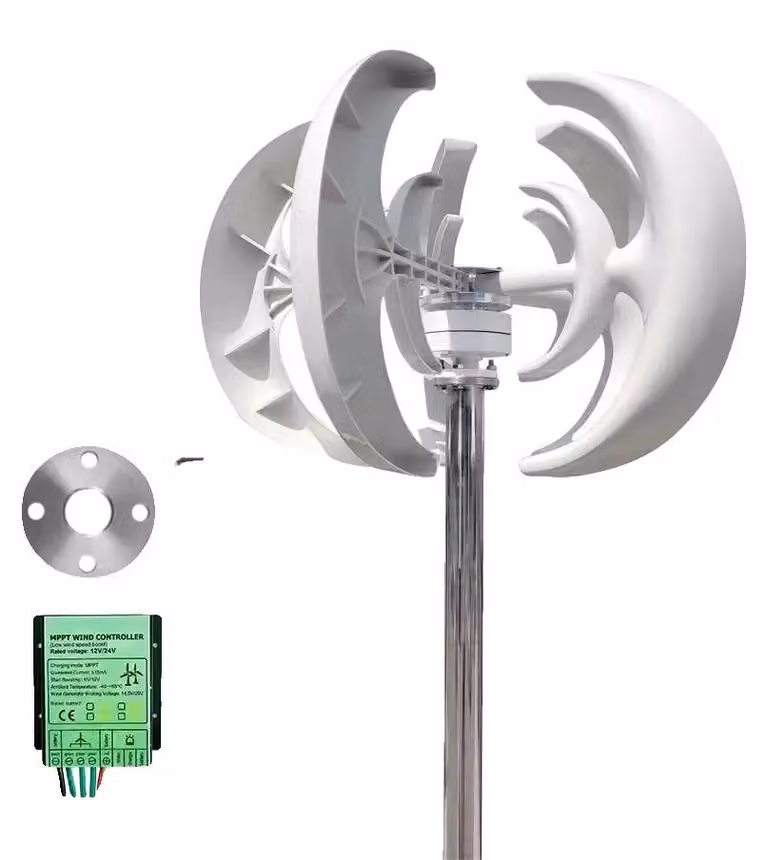 Generatore eolico, asse verticale, funzionamento a basso rumore, con sistema di controllo ibrido, 3000W, 48V