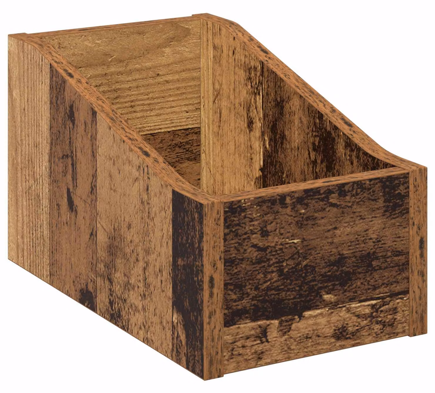 Scatola per dischi in vinile, realizzata in legno riciclato, dimensioni 18 x 32 x 18 cm, materiale: legno composito