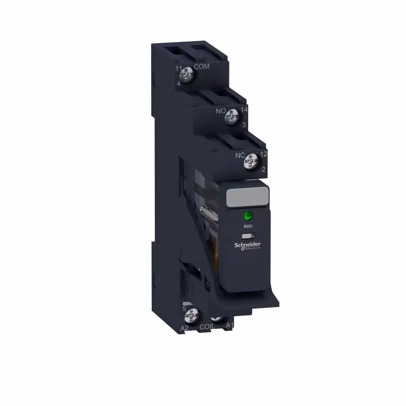 Relè di interfaccia Schneider Electric 1 W, 10 A, 230 V CA, zoccolo LED, staffa, varistore integrato, modello RXG13P7PV