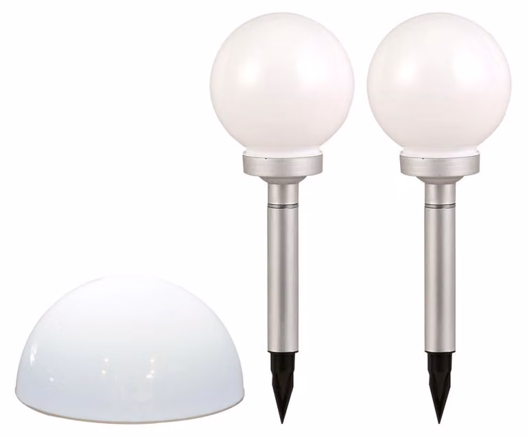 Set di 3 lampade solari a LED, con design a sfera e a semisfera