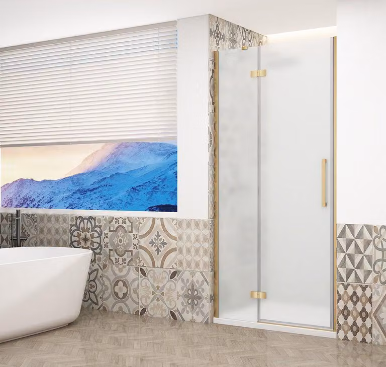 Porta doccia Gelco TRINITY GOLD MATT per nicchia, 1100mm, vetro opaco, apertura a sinistra - GT1211ML-G