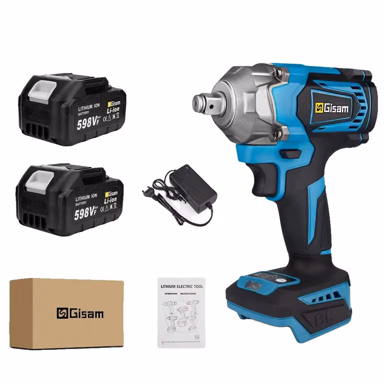 Avvitatore a impulsi elettrico a batteria, coppia di 1200 Nm, motore brushless, compatibile con Makita 18V, set di batterie da 2 pezzi