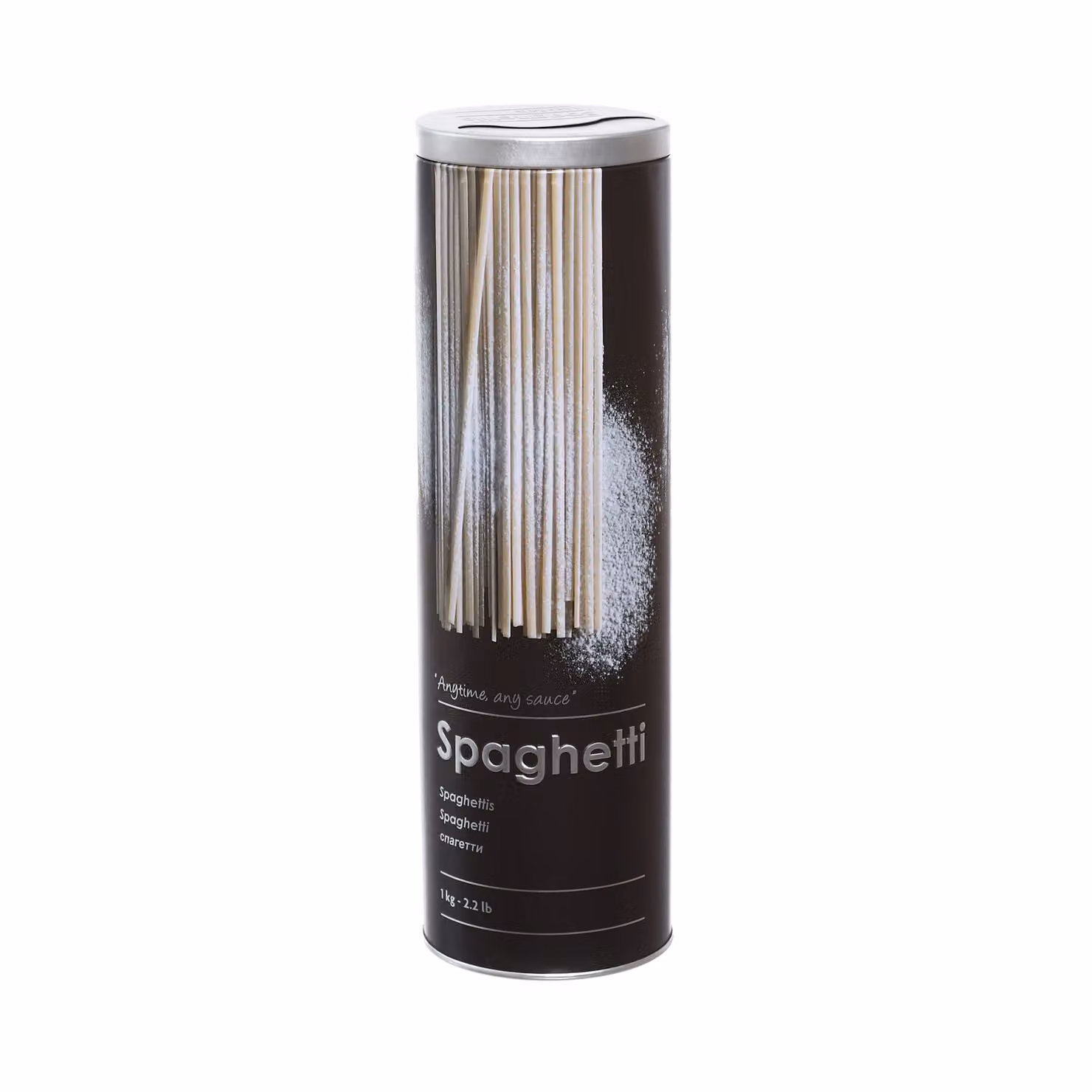 Scatola per spaghetti in metallo nera con chiusura ermetica – 2